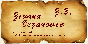 Živana Bežanović vizit kartica